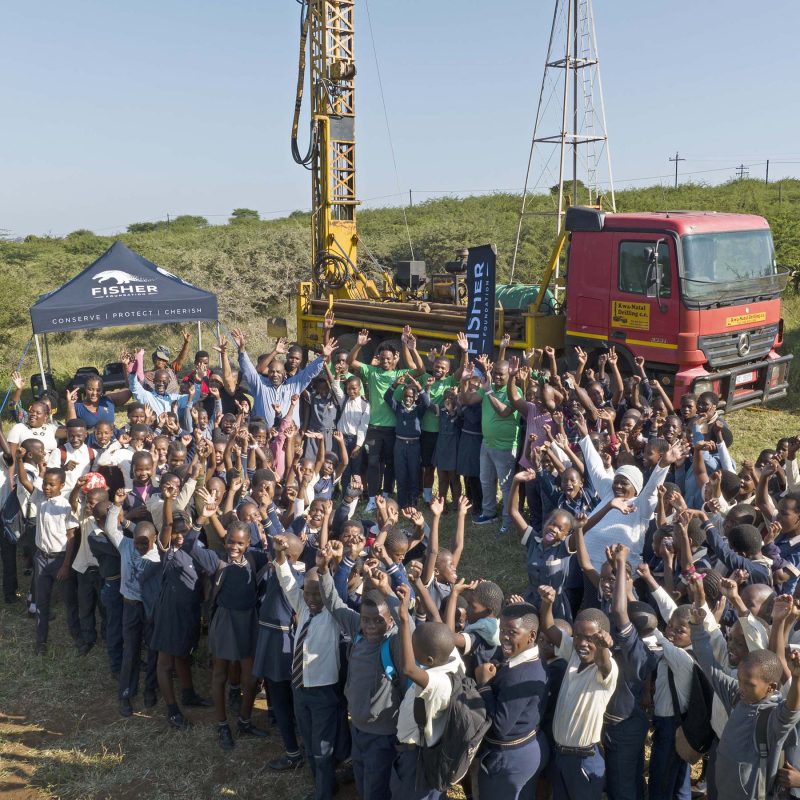Fisher Foundation borehole activation in the Mthekwini community. Amazulu F.C. had three of their players attend. 400 children will now have access to clean drinking water.